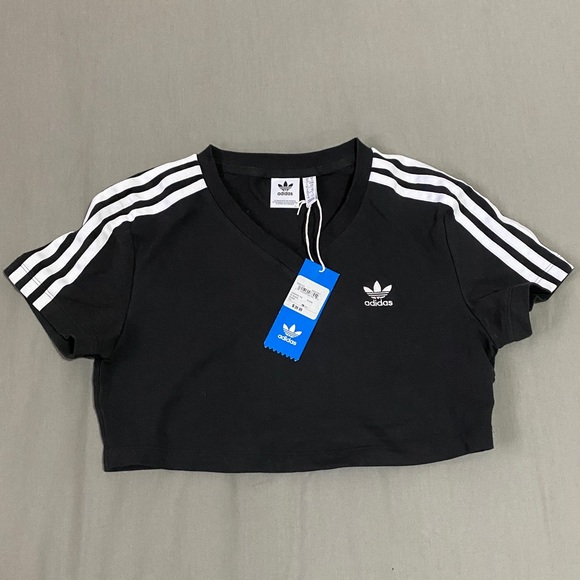 Adidas Cropped Tee, Black, Small - Picture 2 of 7